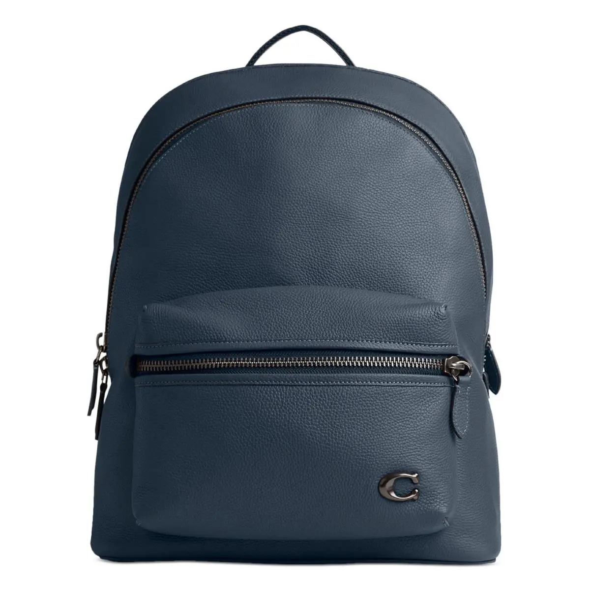 Coach Mens Charter Pebble Leather Backpack Dark Denim