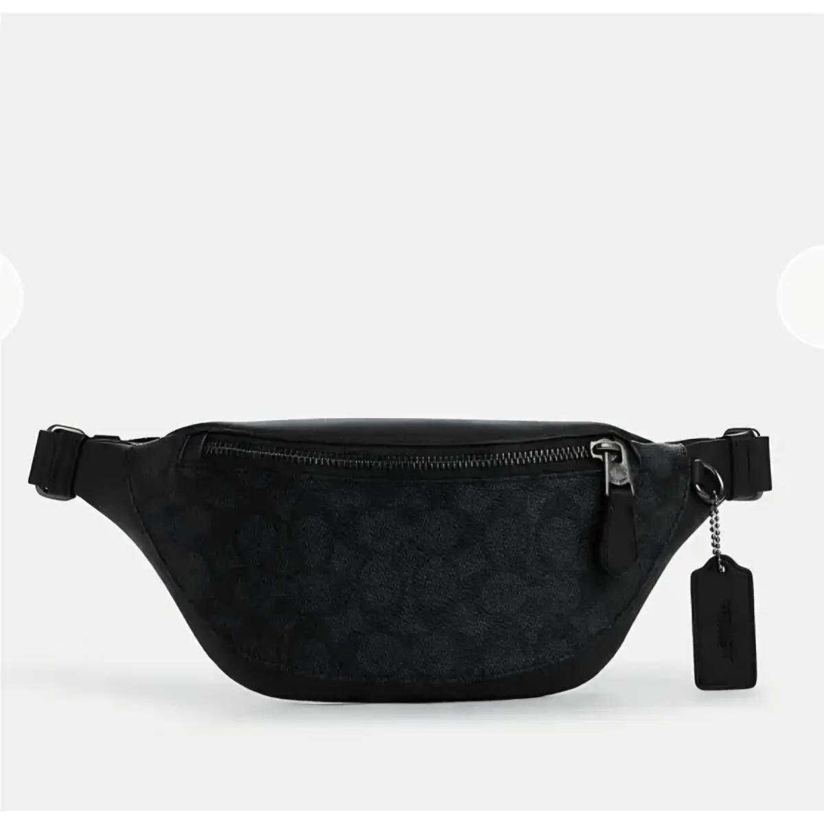 Coach Warren Mini Belt Bag In Signature Canvas Gunmetal Charcoal Black CW369