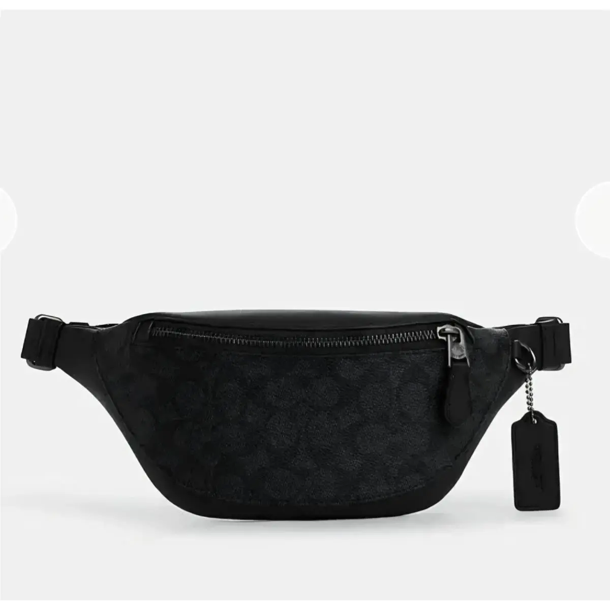 Coach CW369 Warren Mini Belt Bag Fanny Pack In Signature Canvas Charcoal Black