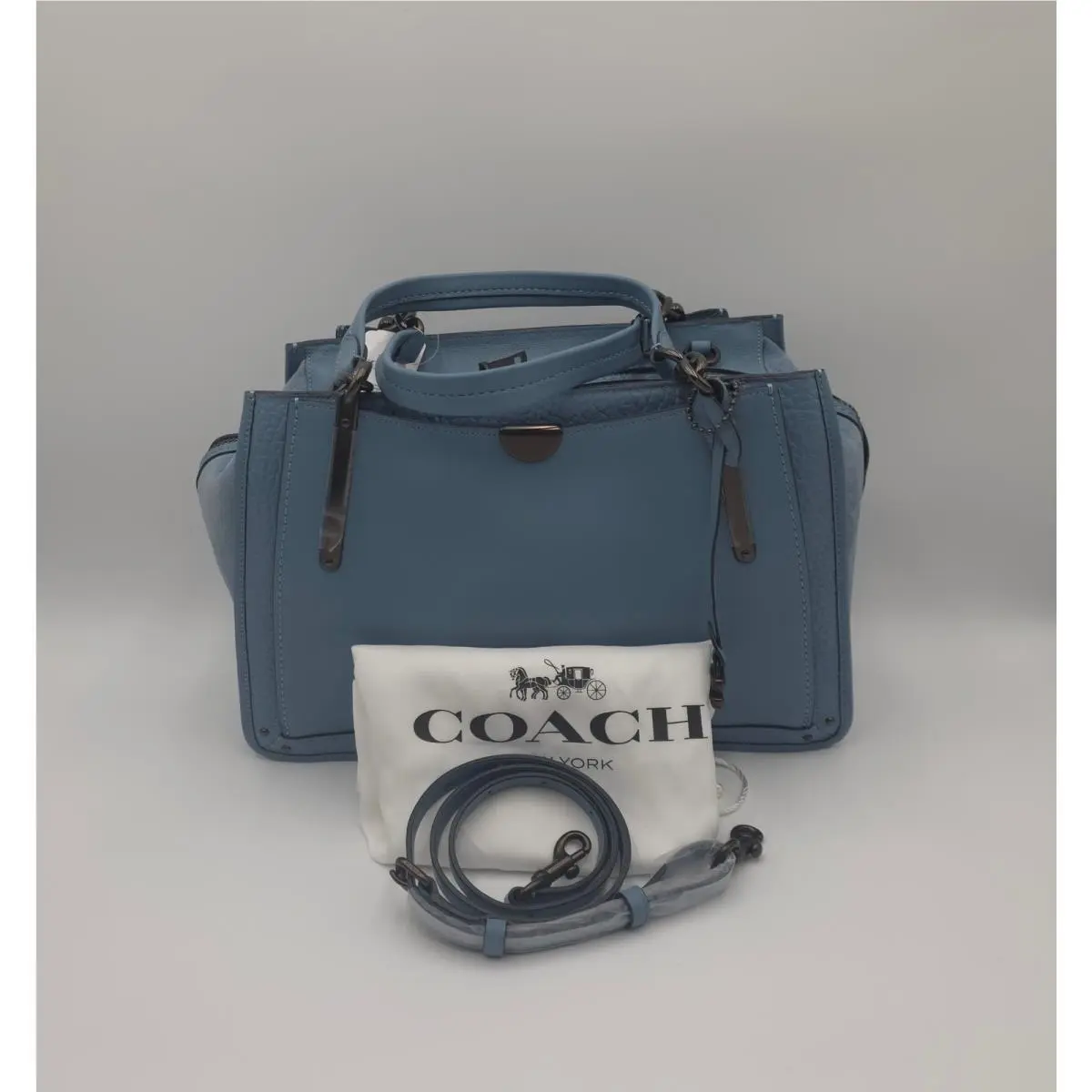 Coach Mixed Leather Dreamer 36 Crossbody Shoulder Purse in Slate