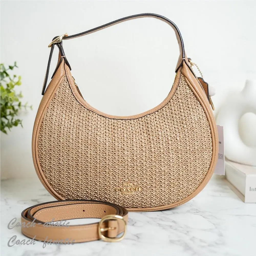 Coach CDX20 Emily Shoulder Bag Crossbody Straw/gold/toast