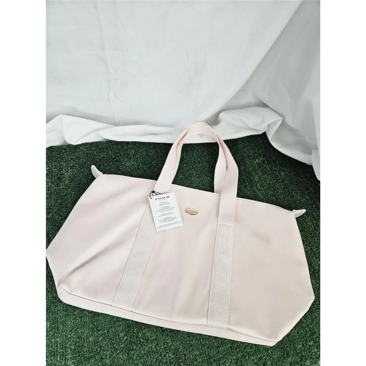 Coach Weekender Zippered Tote Bag in Blush Pink with Rose Gold Accents