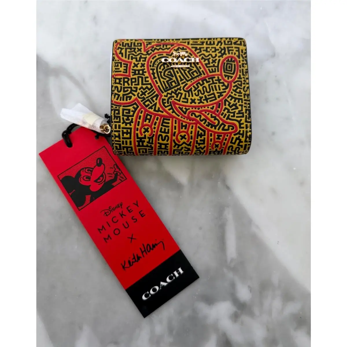 Coach Disney Mickey Mouse X Keith Haring Snap Wallet