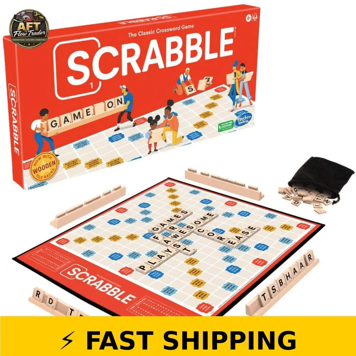 Hasbro Scrabble Board Game For Kids 8+ 2-4 Players Classic Fun