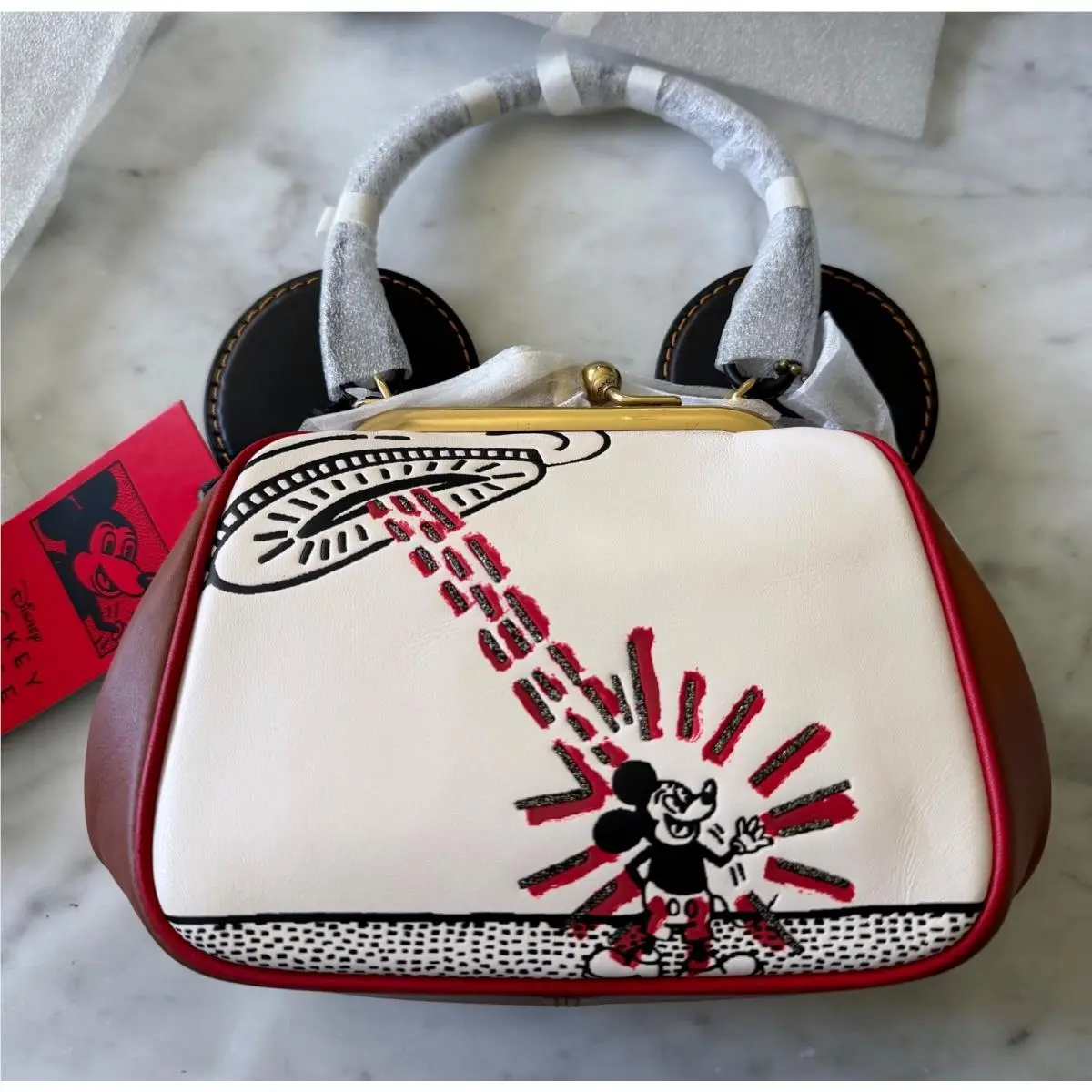 Coach Disney Mickey Mouse X Keith Haring Ufo Kisslock Bag