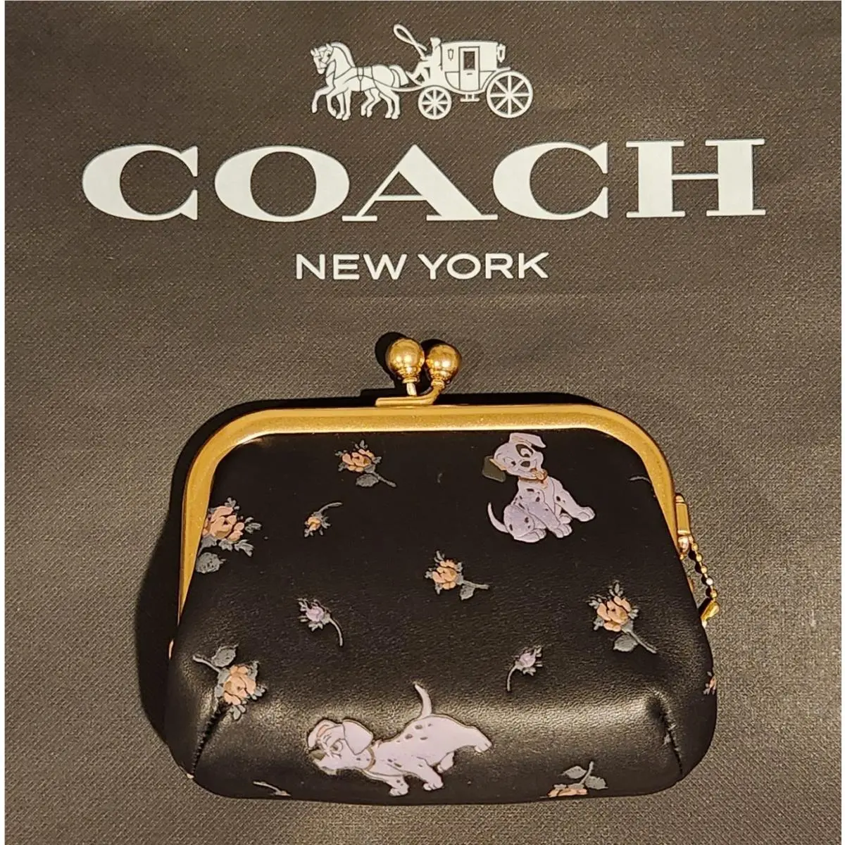 Coach x Disney 101 Dalmations Kiss Lock Leather Wallet