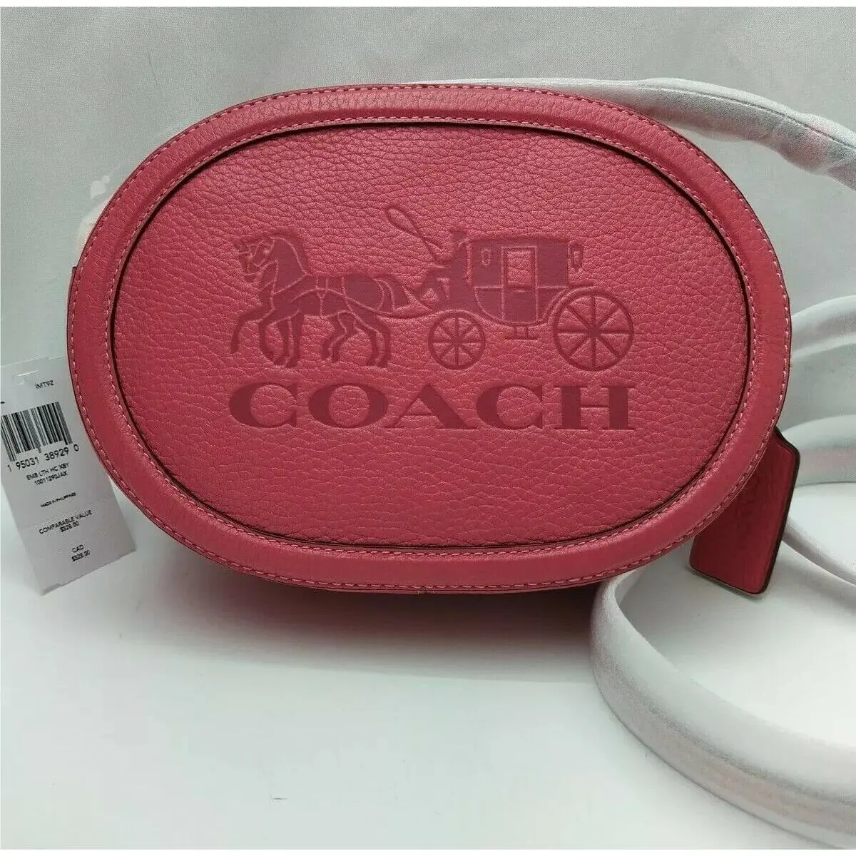 Coach Red Pebbled Leather Camera Bag with Horse and Carriage Crossbody Bag