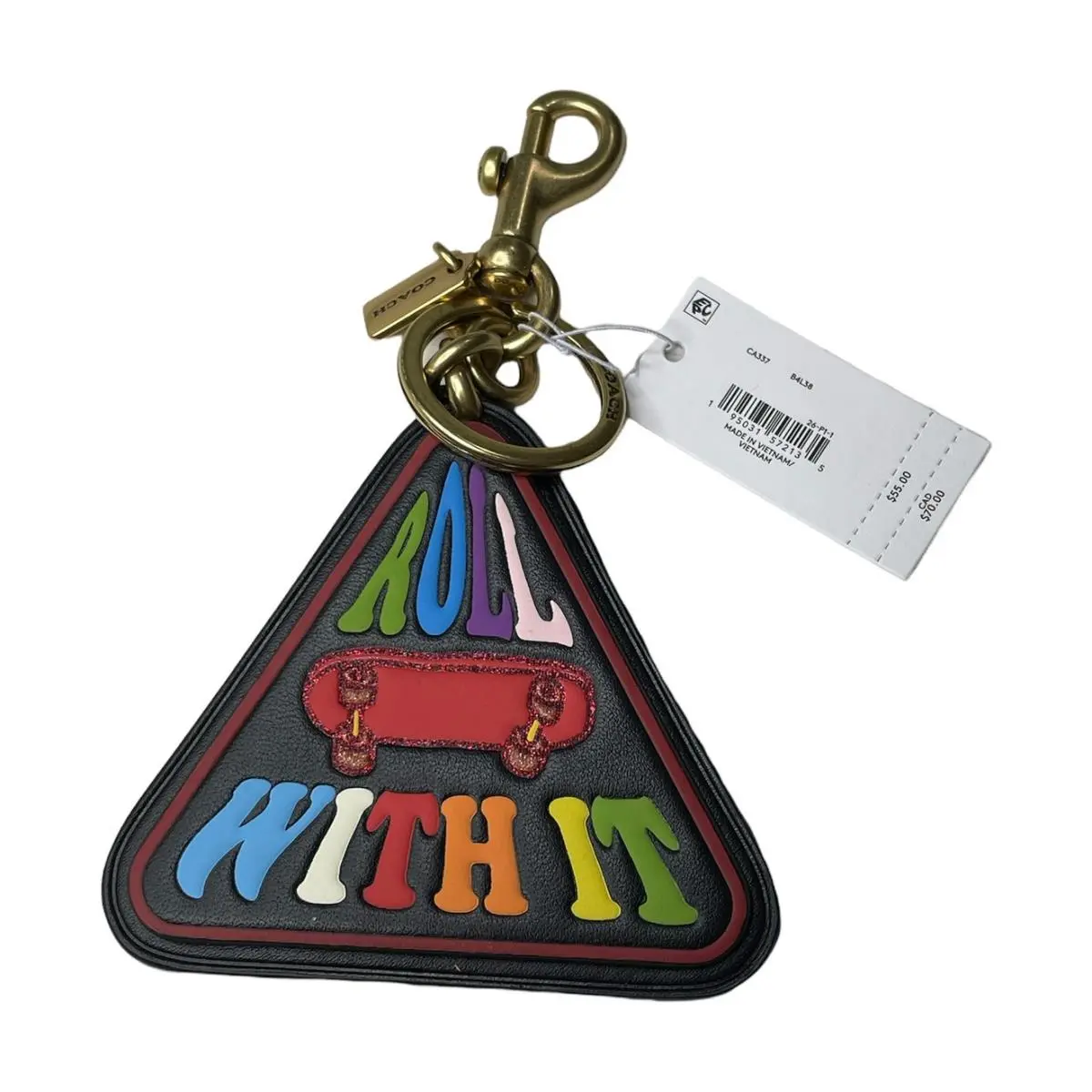 Pride Roll with It Bag Charm in Rainbow Signature Canvas Leather by Coach