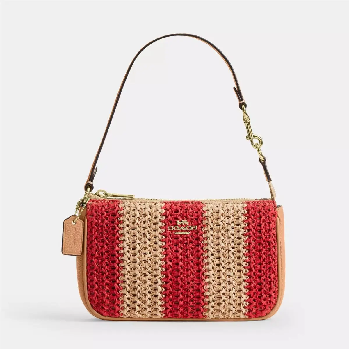 Coach Nolita 19 Straw Refined Leather Red Sand Shoulder Bag