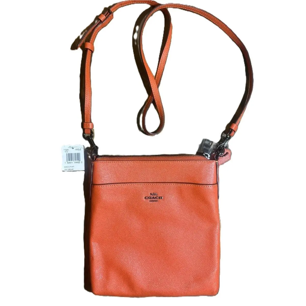 Coach-kitt- Crossbody-messenger-cross Grain Leather-mango/orange-nwt