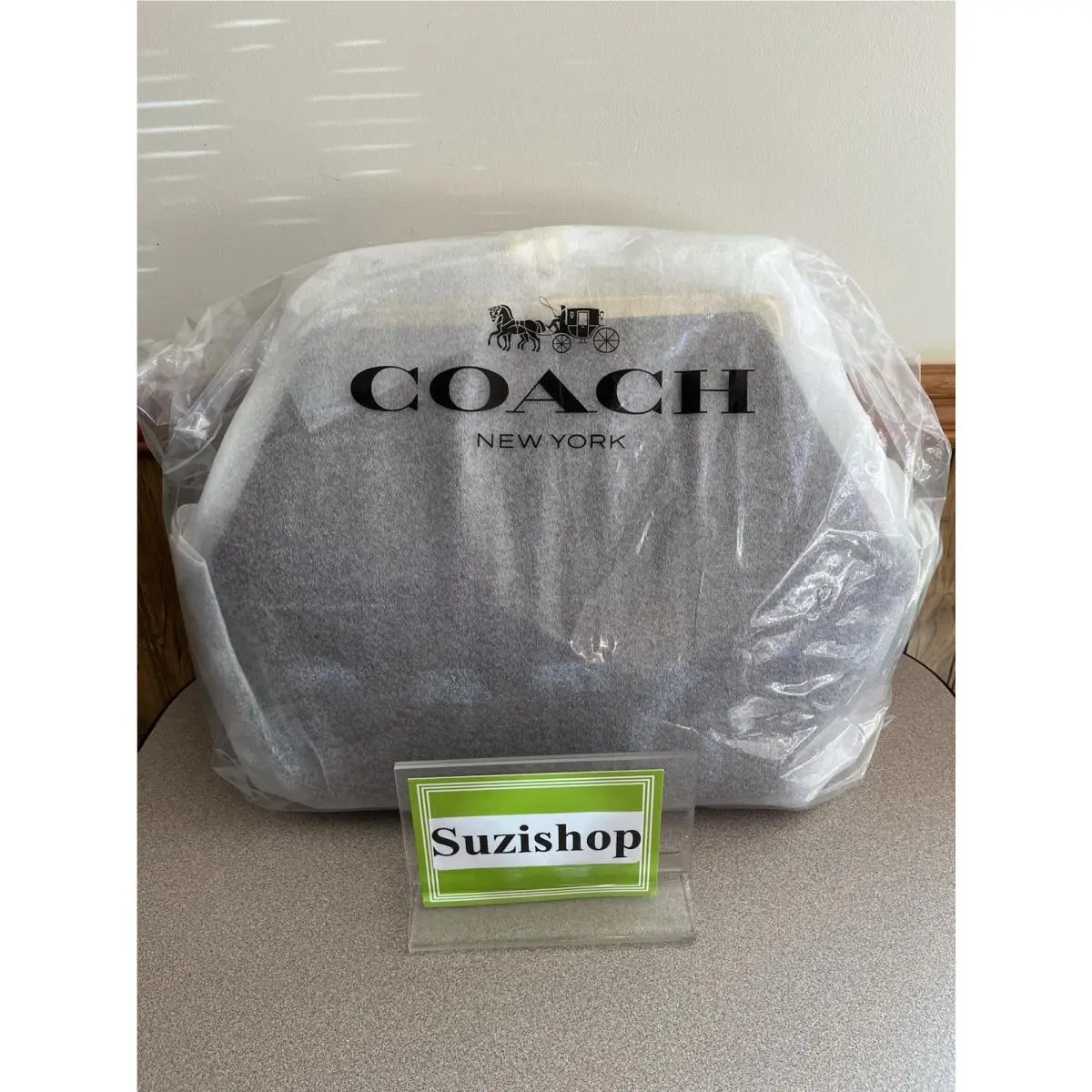 Coach Large Oversized Kisslock Frame Shoulder Leather Clutch Dark Brown CBR51
