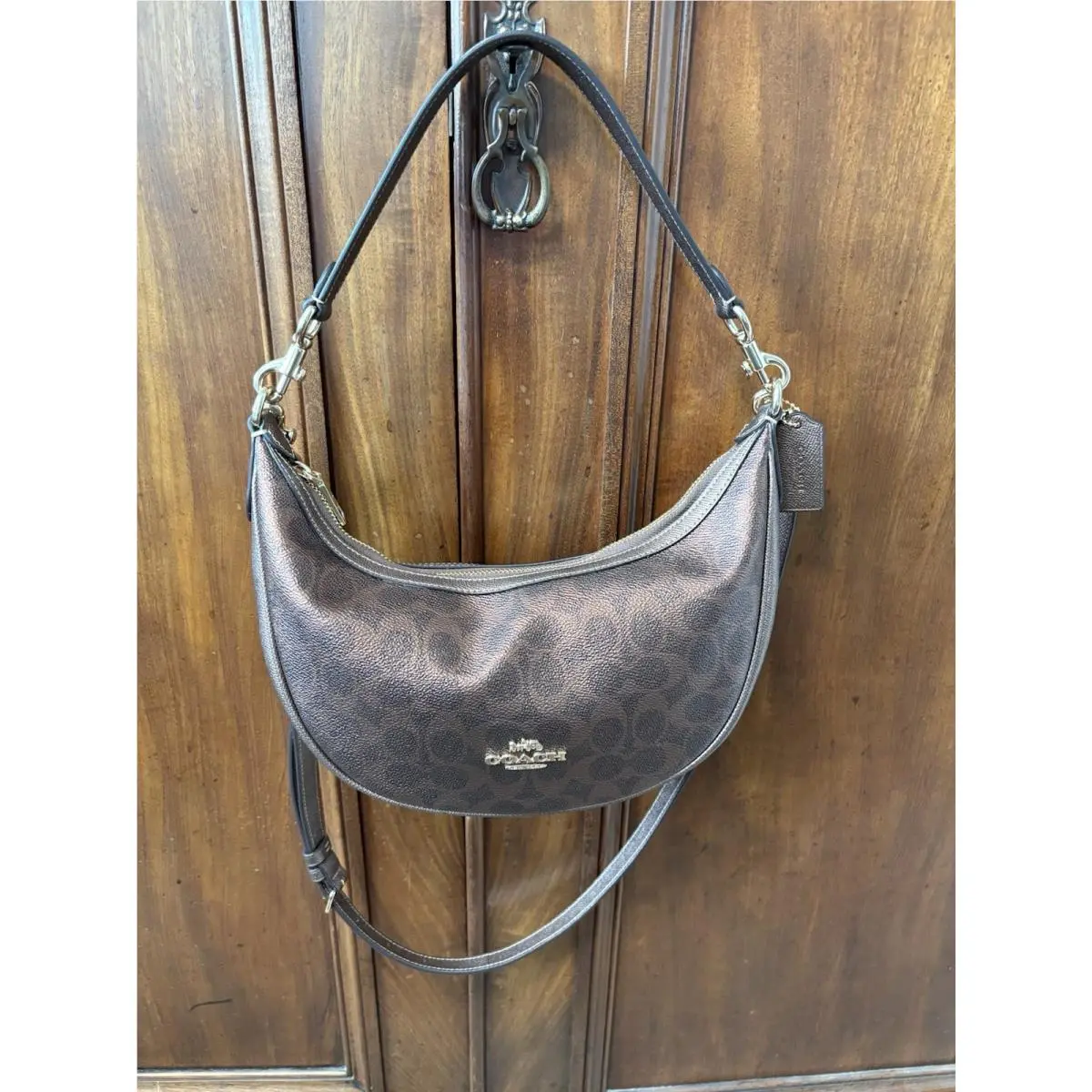Coach CCL27 Metallic Bronze/brown Sig Aria Shoulder Bag