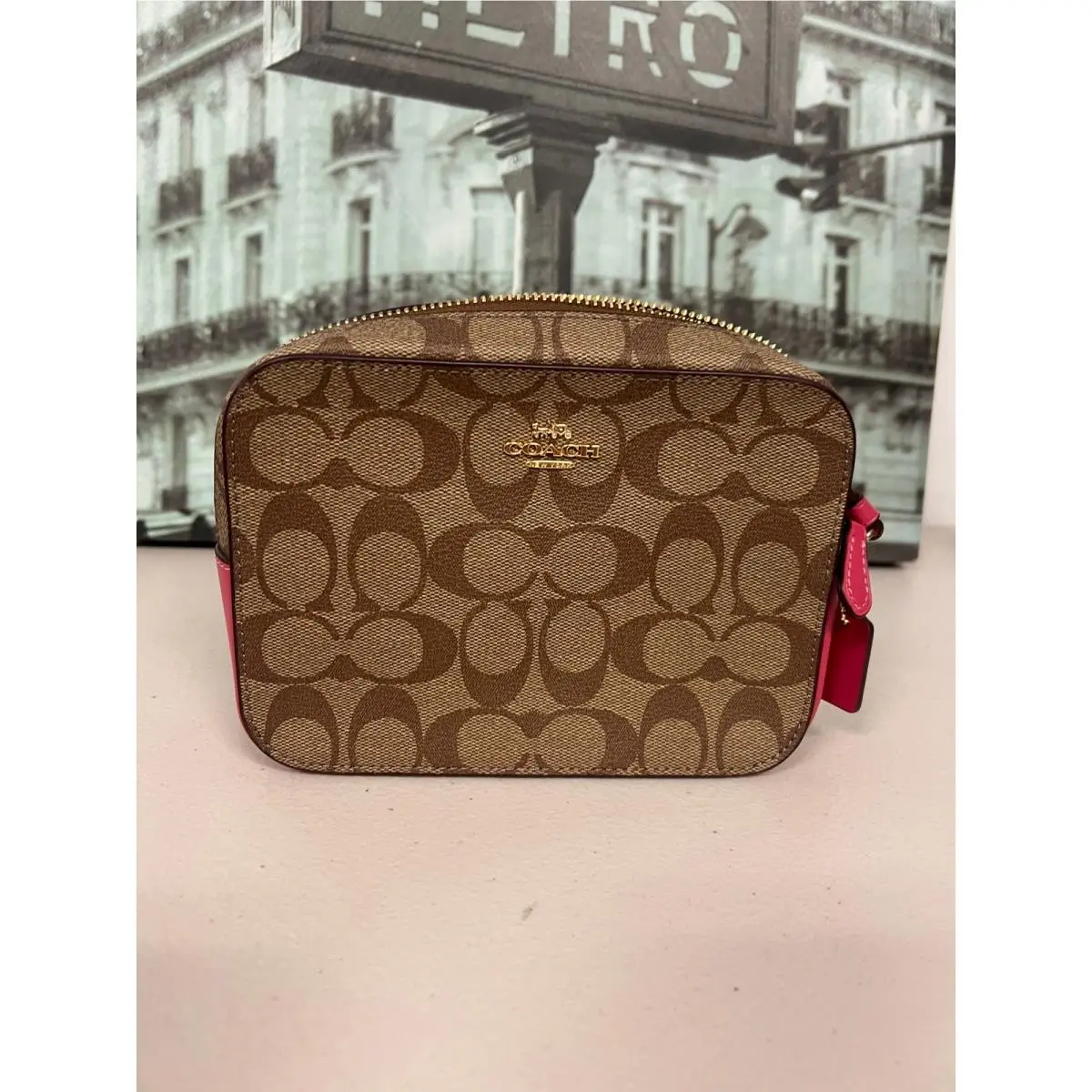 Coach 91677 Mini Camera Bag Crossbody Signature Canvas Leather