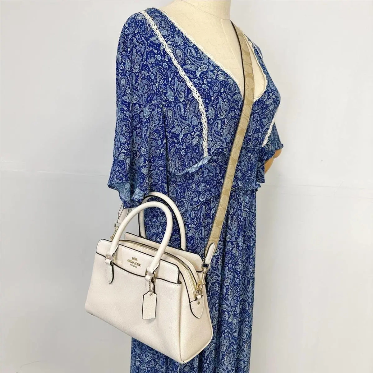 Coach CH502 Mini Darcie Carryall with Signature Canvas Detail IN Chalk