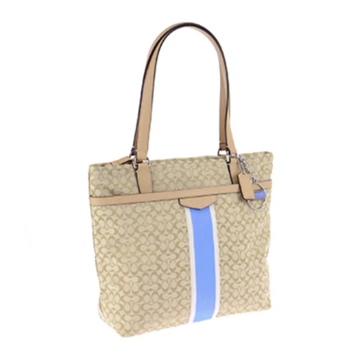 Coach F27008 Signature Stripe 6CM Tote Shoulder Bag