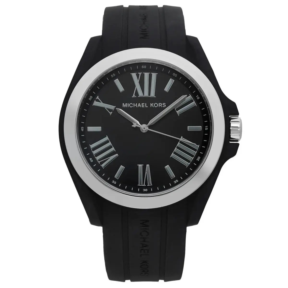 Michael Kors Jetset Black Silicone Case Black Dial Ladies Quartz Watch MK2729