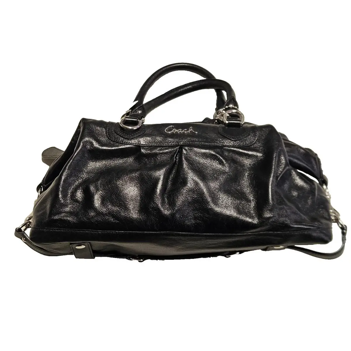 Large F15447 Black Leather Tote/shoulder Bag by Coach