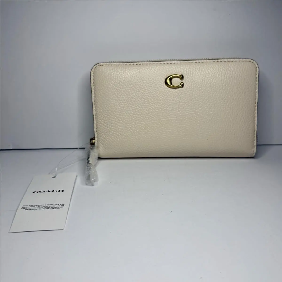 Coach Polished Pebble Leather Medium Zip Around Wallet CR546 - w/ Tags
