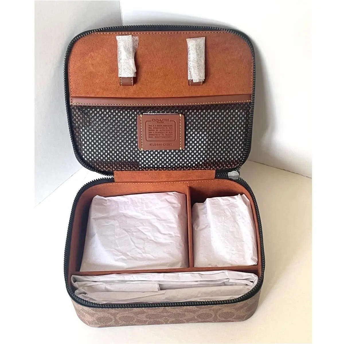 Coach Tech Organizer CY392 Colorblock Signature Canvas Travel Case Khaki
