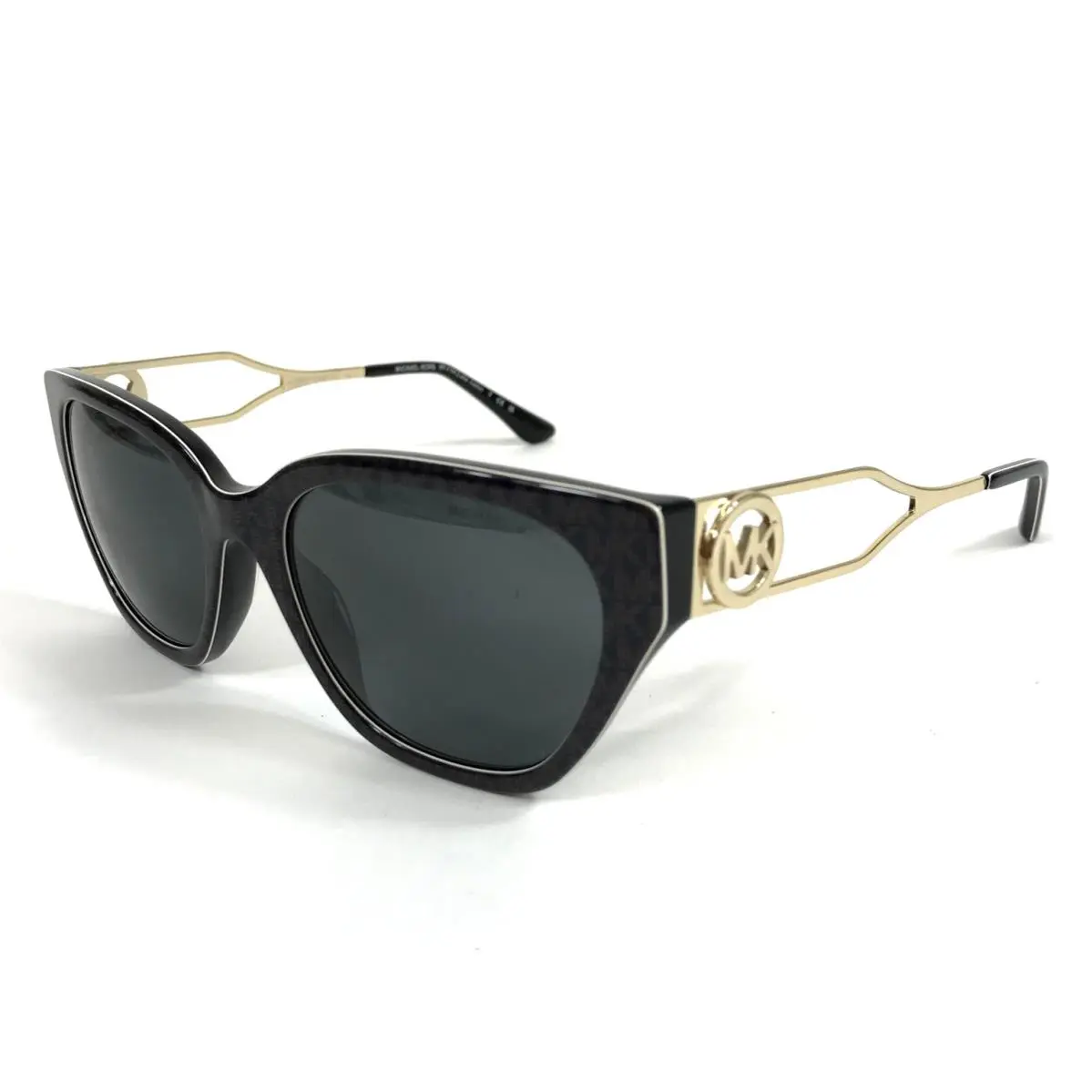 Sunglasses MK2154 Lake Como 300673 Black Gold Logos w/ Gray Lenses by Michael Kors