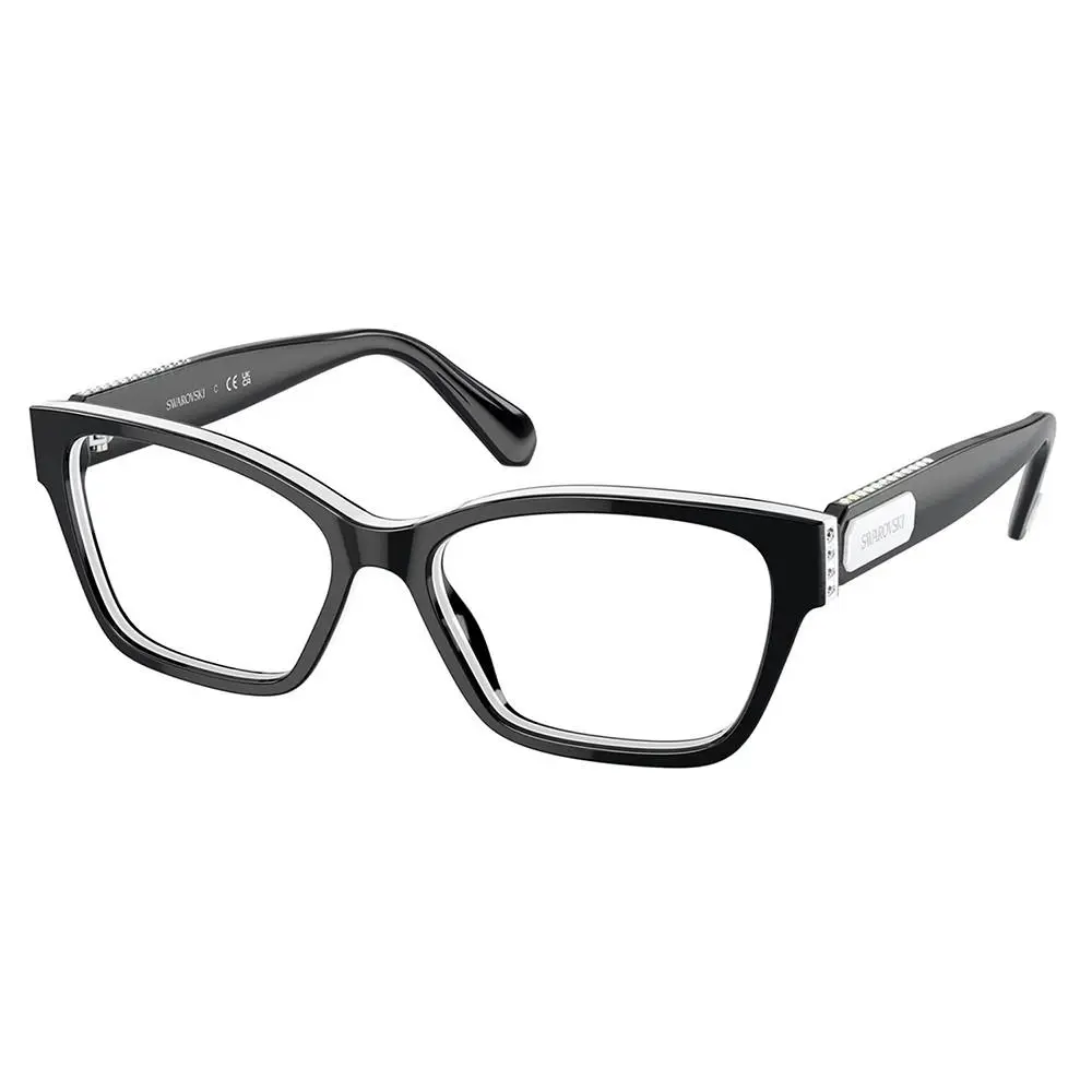 Swarovski SK 2013 1015 Black/white Plastic Rectangle Eyeglasses 54mm