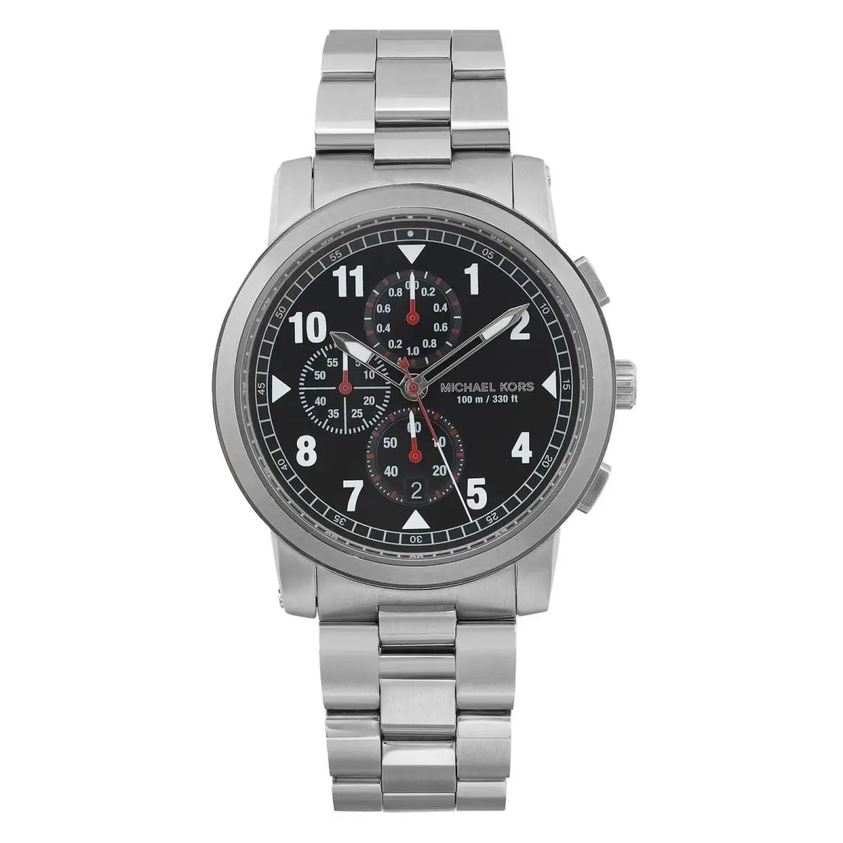 Michael Kors Paxton 44mm Steel Chronograph Black Dial Mens Watch MK8549
