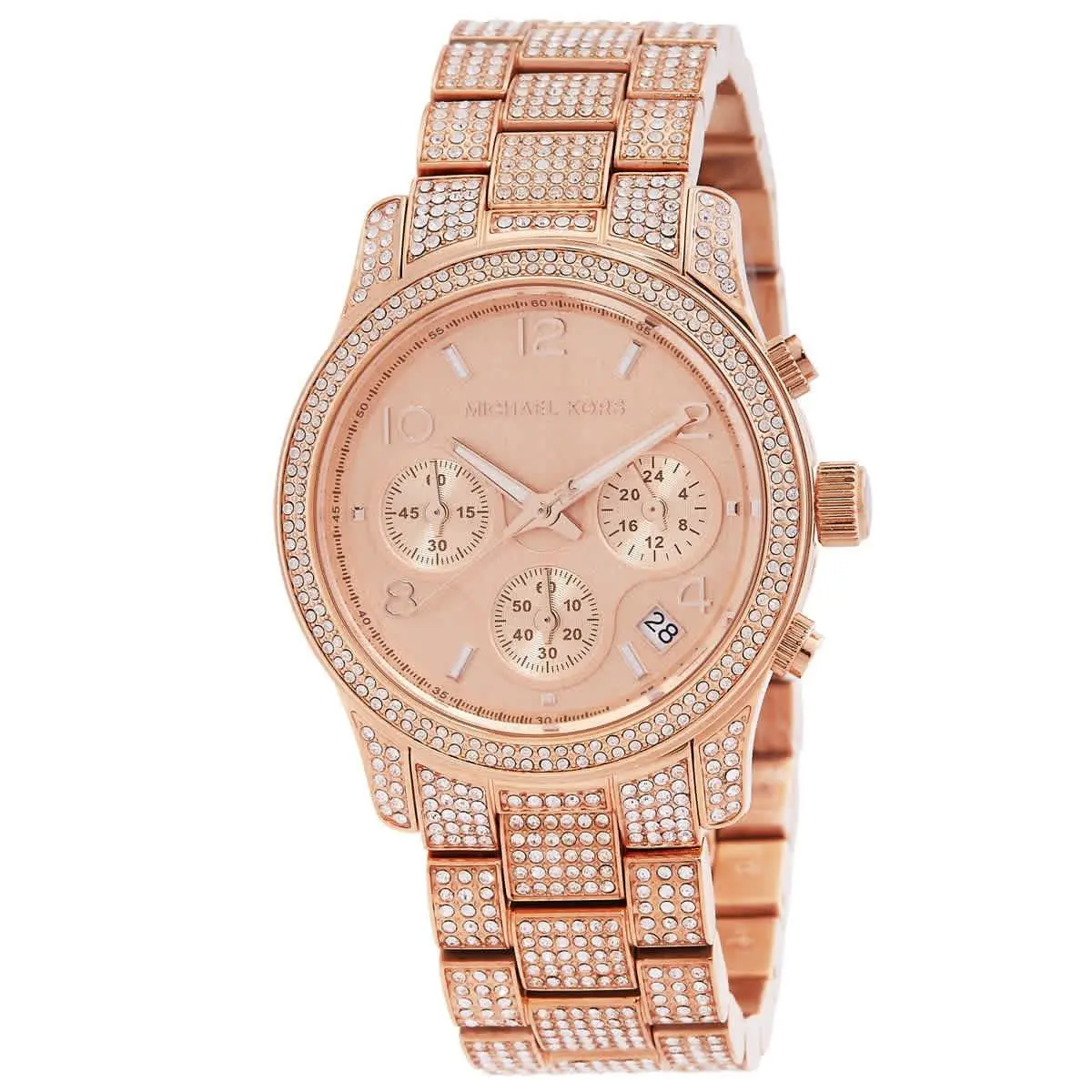 Michael Kors MK7481 Runway Rose Gold-tone Dial 38 mm Women`s Watch - Rose Gold-tone, Dial: Rose Gold-tone, Band: Rose Gold-tone
