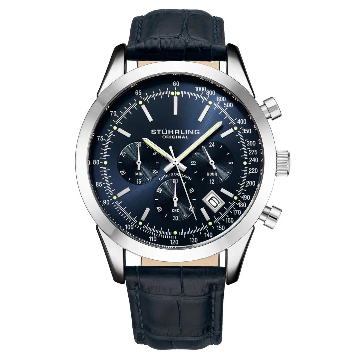 Stuhrling Original Rialto Men’s Chronograph Watch – Stainless Steel Blue