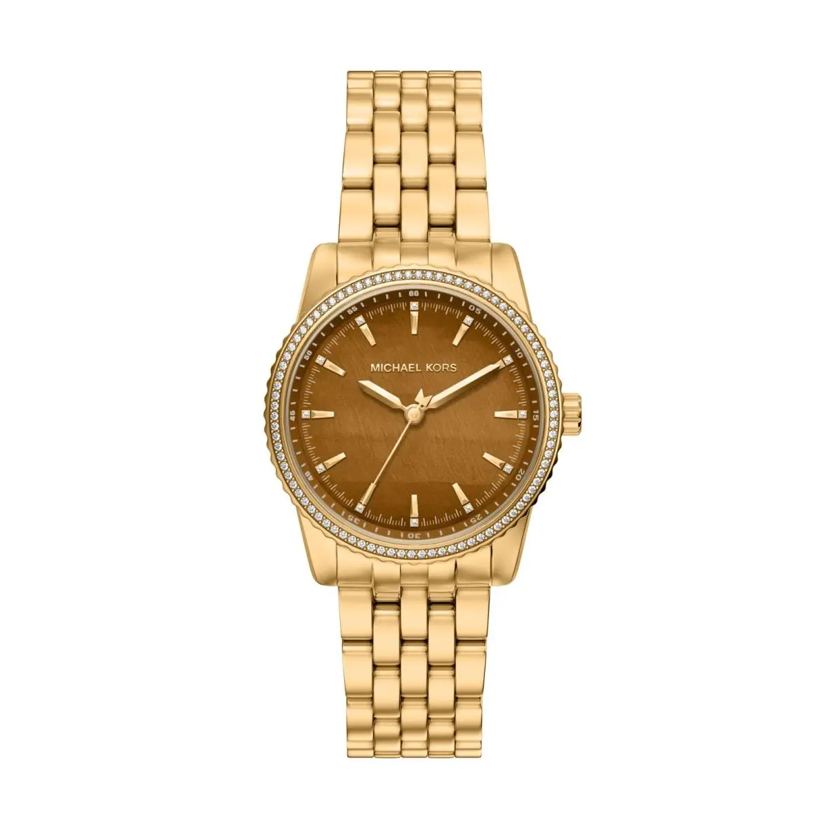 Women`s Bryant Three-hand Gold-tone 35MM Gold/tiger`s Eye Brown by Michael Kors