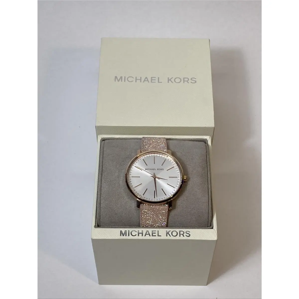 259970 Womens Mk2884 Pyper Leather Strap Watch Pink Rose Gold by Michael Kors