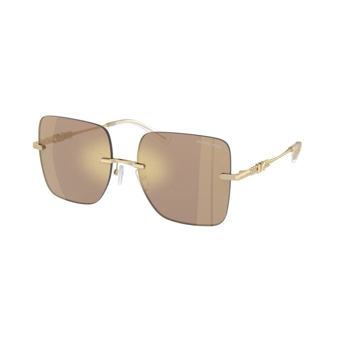 Michael Kors Québec MK1150 10145A Sunglasses Women`s Brown/brown Mirror Rimless