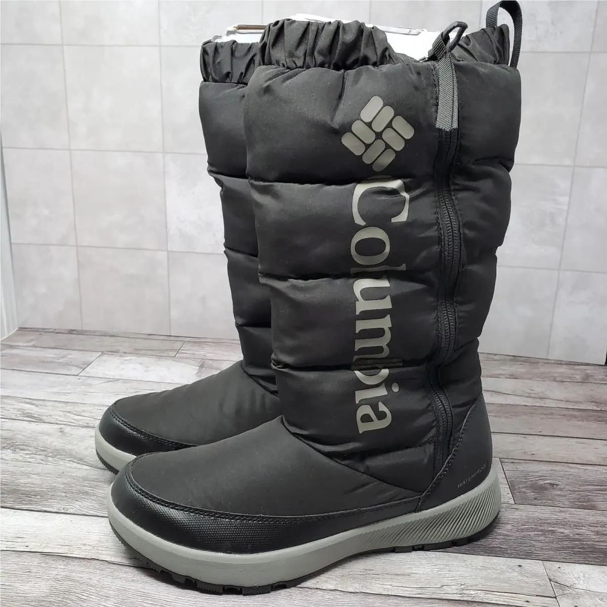Columbia Paninaro Omni Heat Tall Boots Women`s Size 8.5 Black Stratus BL0119-010
