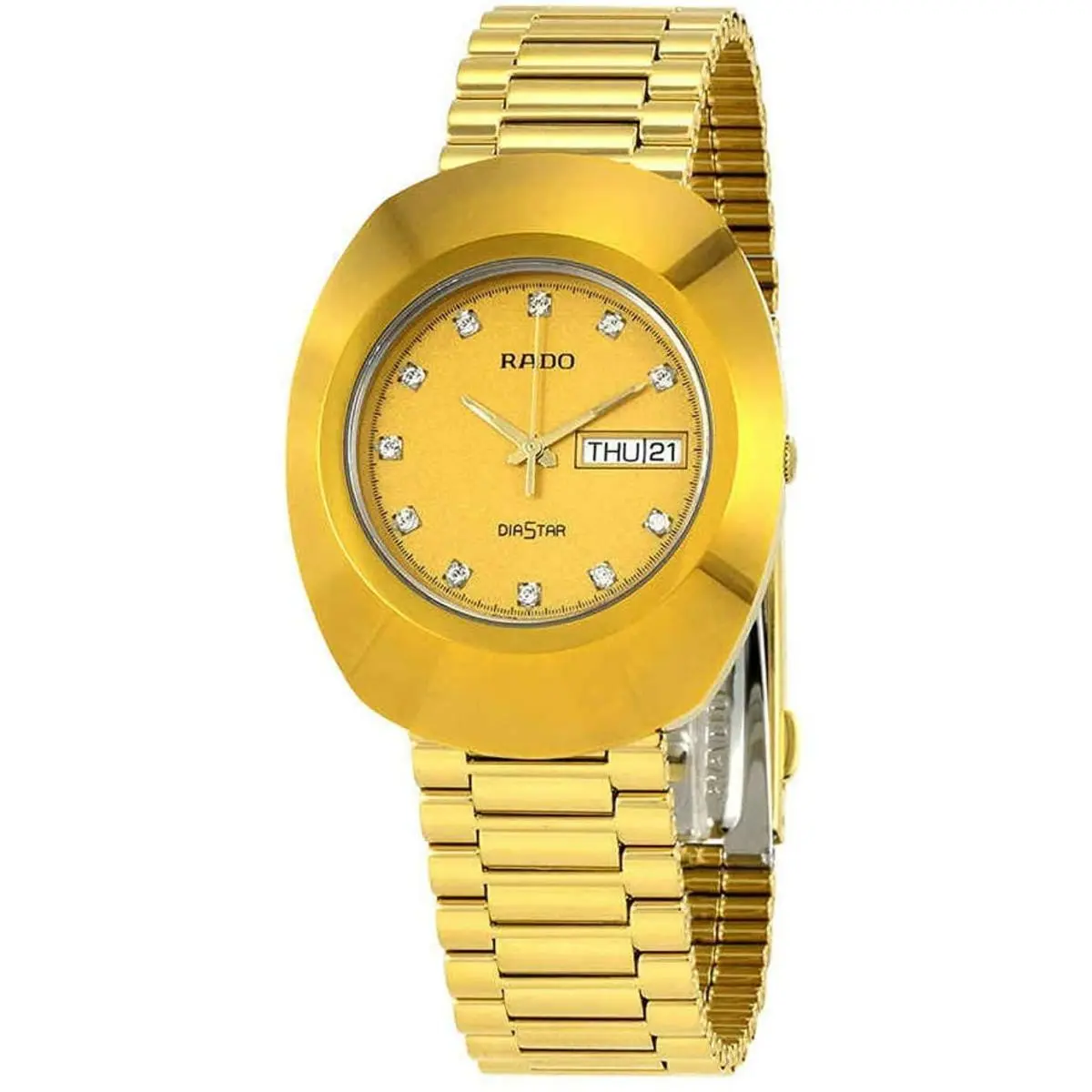 Rado Diastar Quartz Diamond Gold Dial Men`s Watch R12393633