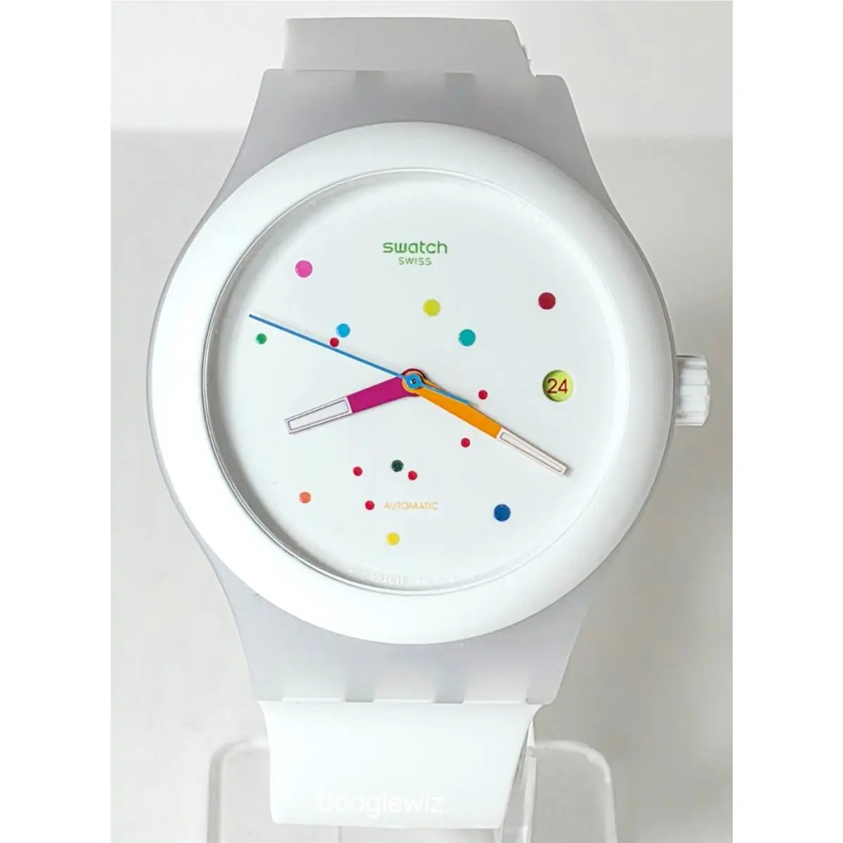 Swiss Made Automatic Men`s Sistem White Consellation Watch SUTW400 by Swatch
