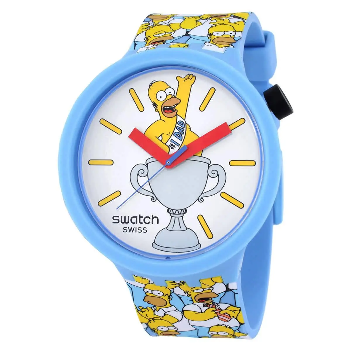 Swatch Best. Dad. Ever. Quartz White Dial Men`s Watch SB05Z100