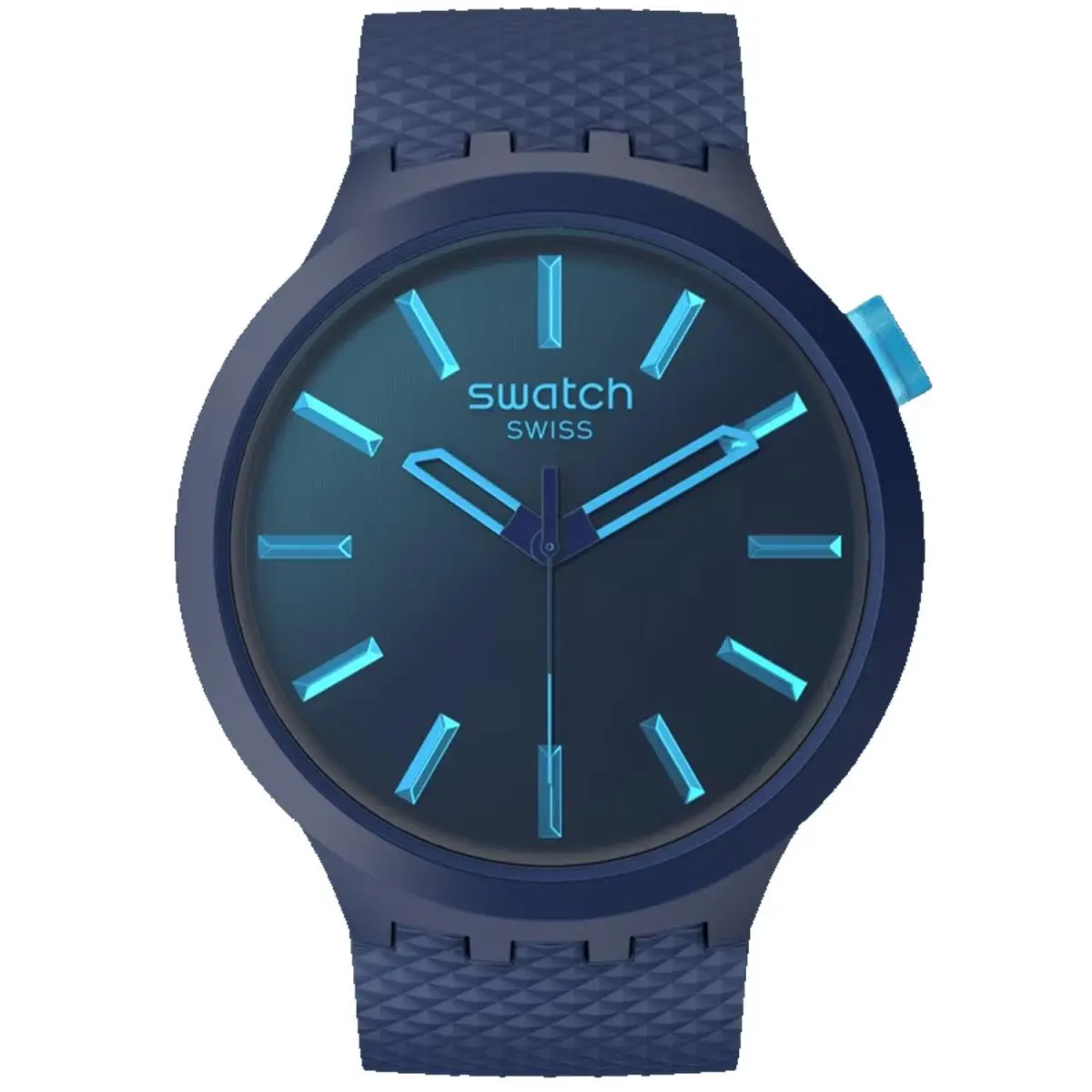Swatch Men`s Big Bold Essentials Indigo Glow Blue Dial Watch - SB05N113