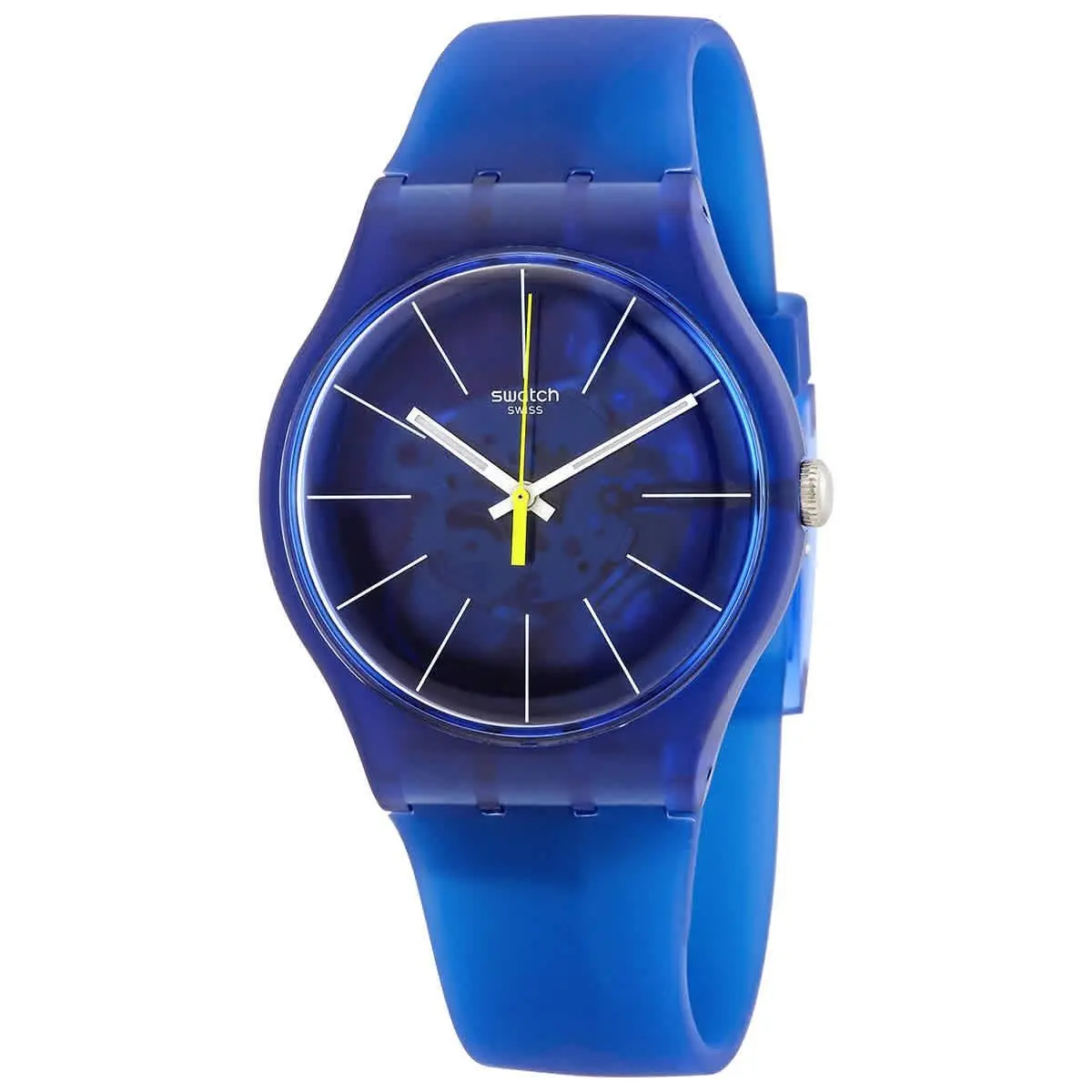 Swatch Blue Sirup Quartz Bluetranslucent Dial Men`s Watch SUON142