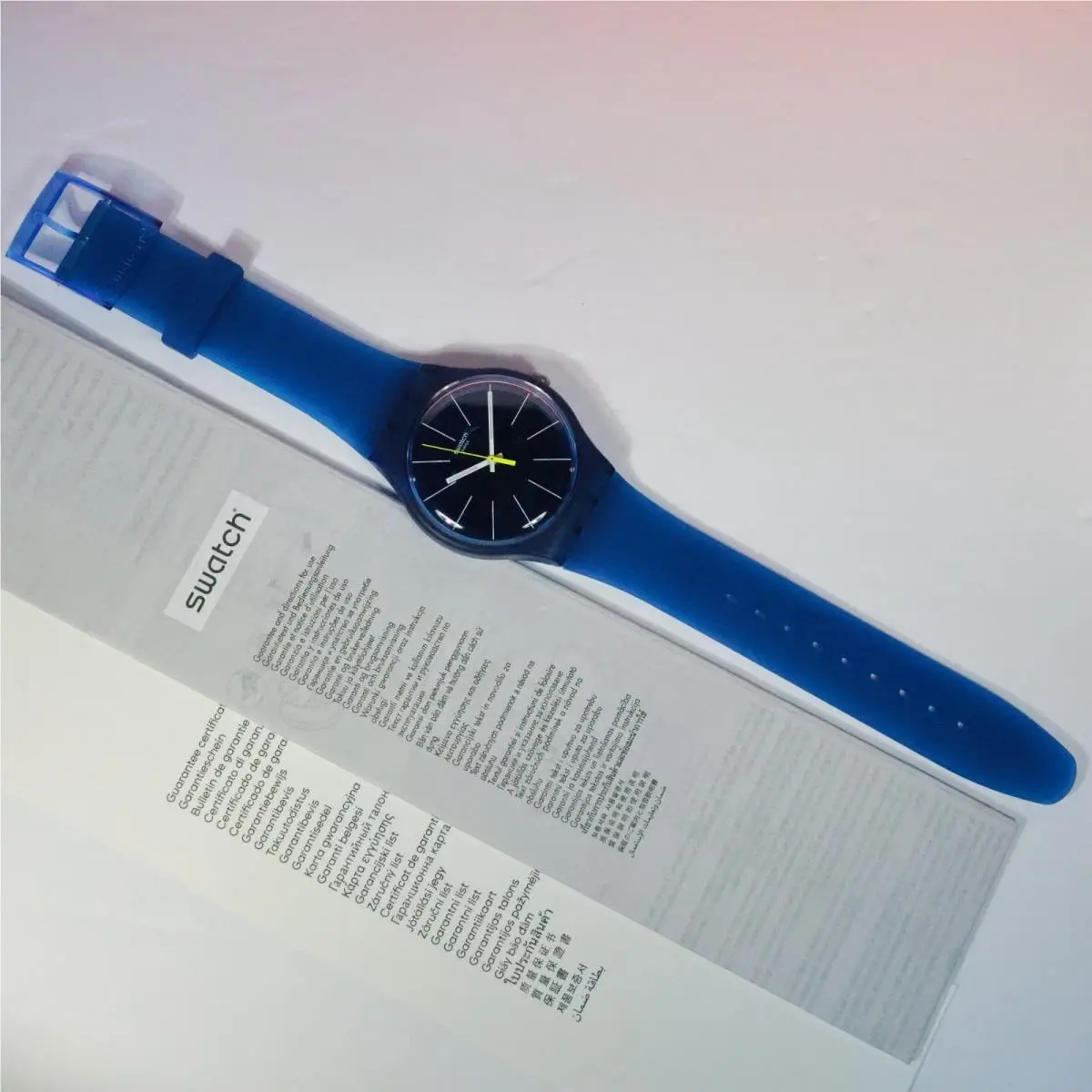 Swiss Made Swatch Blue Sirup Quartz Blue Translucent Dial Watch SUON142 41MM