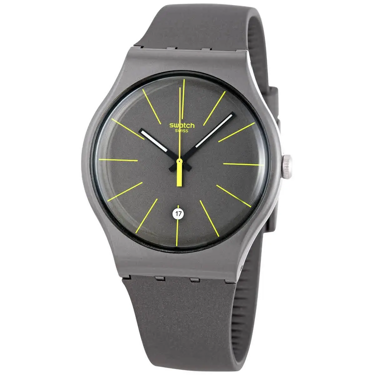 Swatch Charcolazing Quartz Black Dial Men`s Watch SUOB404