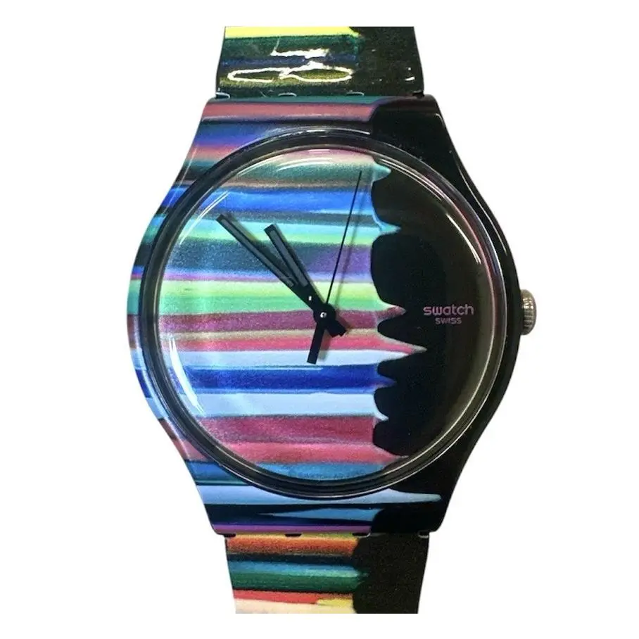 Swatch Watch Timeisnevertimeenough SUOZ118 2011 Specials 41mm Swiss Quartz Nos - Dial: Multicolor, Band: Multicolor, Bezel: Black, Multicolor