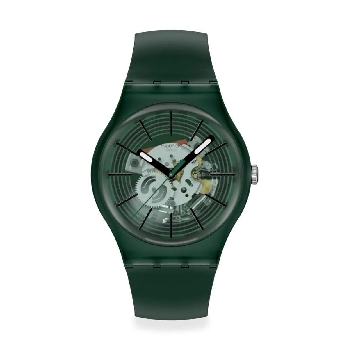 Gent Unisex Casual Watch Bio-sourced Green Quartz Water by Swatch