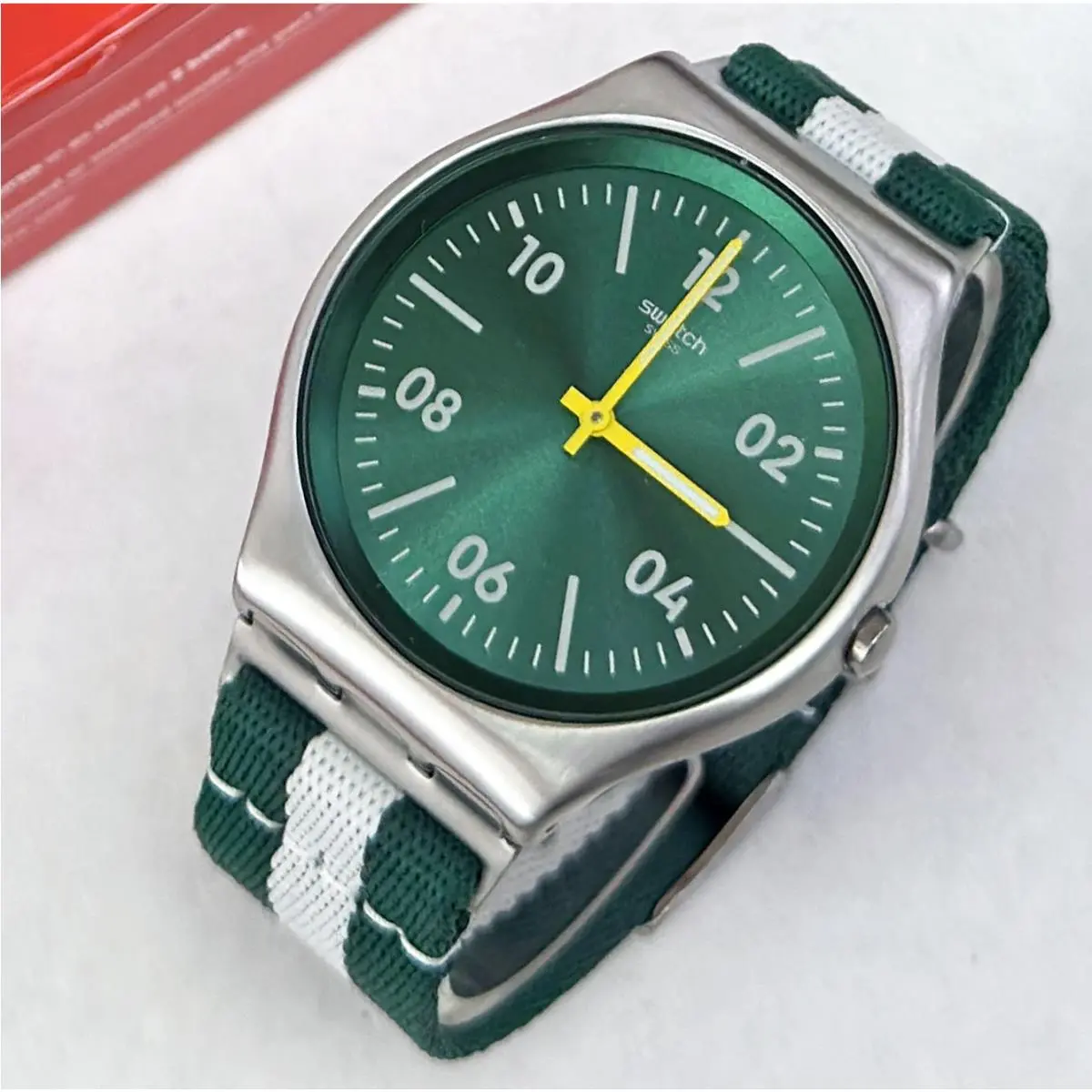 Skin Irony SS07S149 Casual Stripe Ultra-thin Stainless Textile 42mm Watch by Swatch