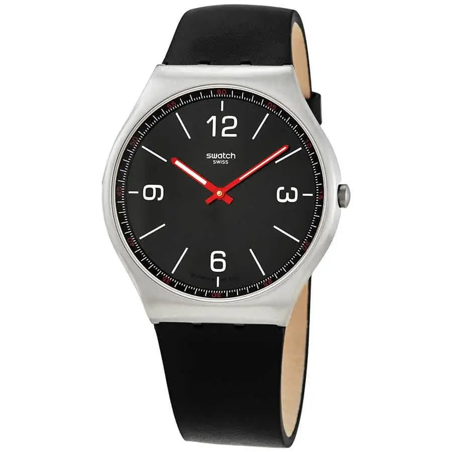 Swatch Skinblack Quartz Black Dial Men`s Watch SS07S100