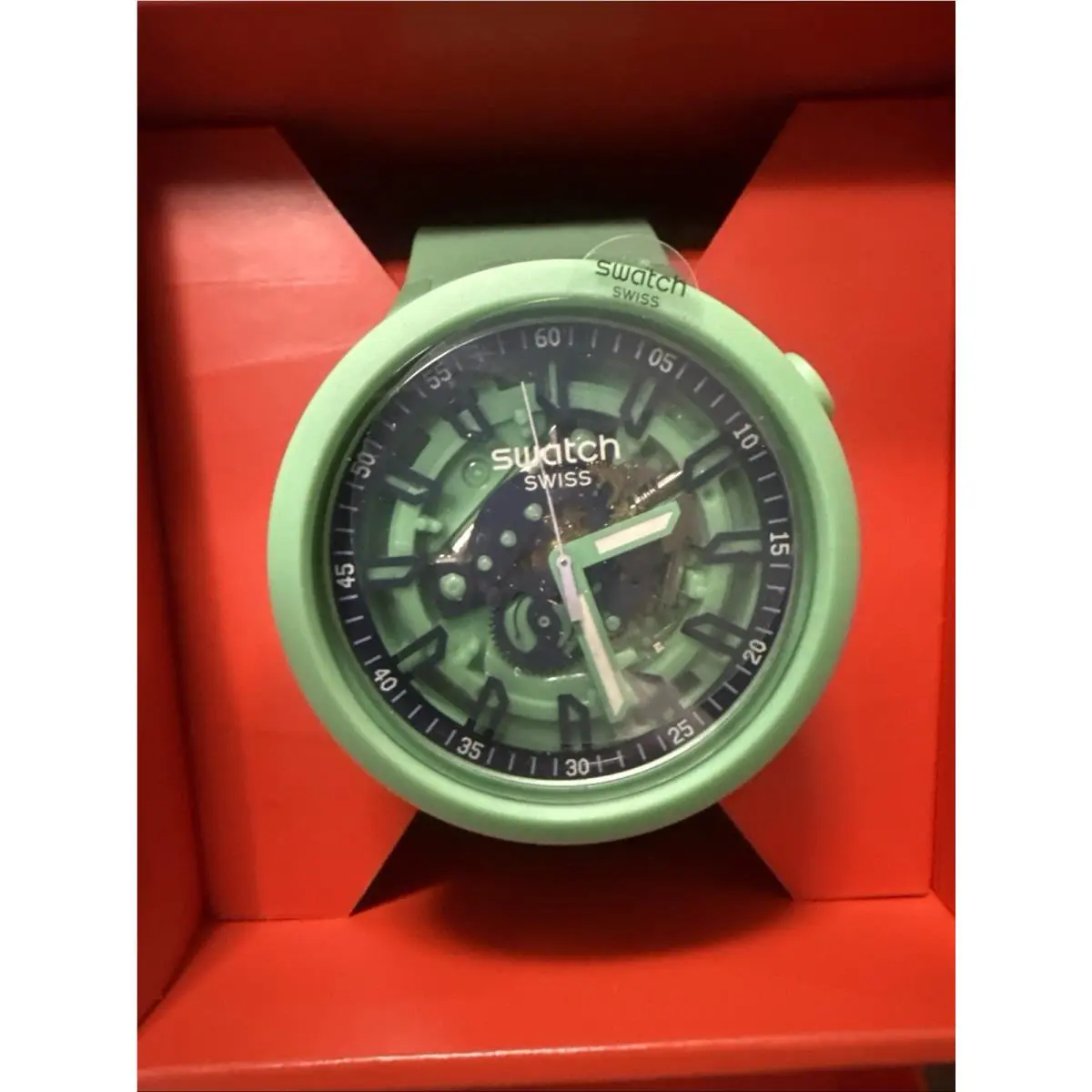 Limited  Big Bold Swiss Made Fresh Squeeze 47MM SB01G101 Matte Green Blue by Swatch