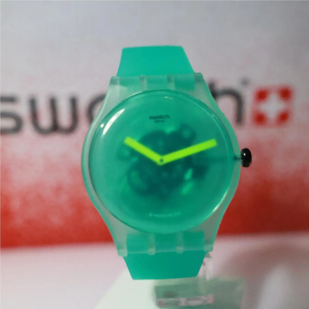 Swiss Limited Swatch Nature Blur SUOG119 41MM Frosted Green Wristwatch