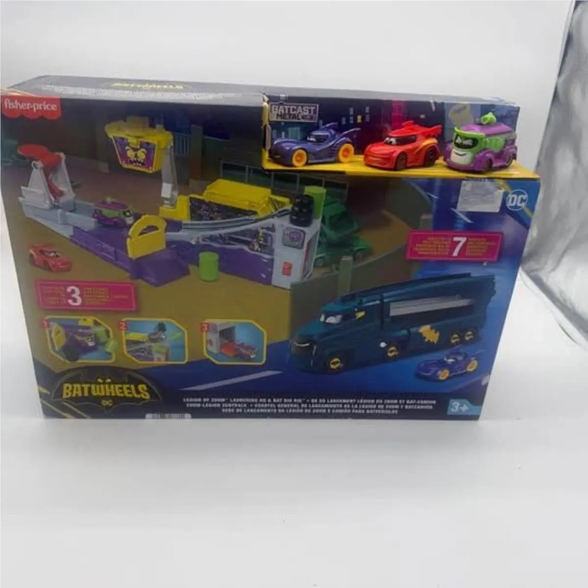 Fisher-price DC Batwheels Toy Car Playset Launching HQ with Ramp Launcher Plus