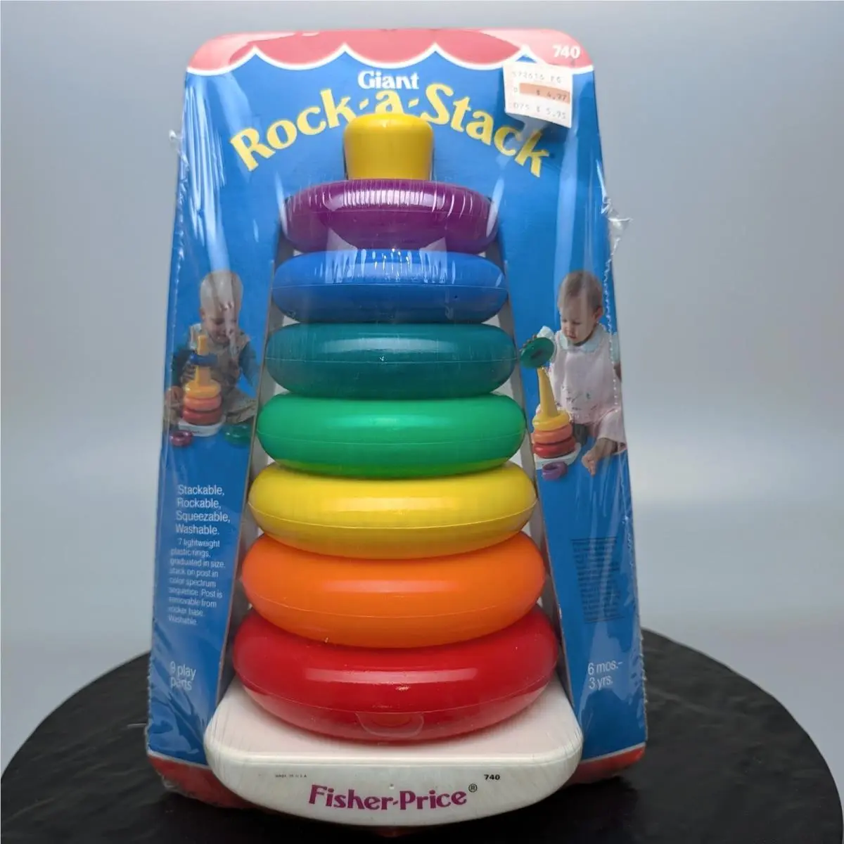 Fisher Price Giant Rock A Stack 740 Plastic Stackable Ring Toy Vintage