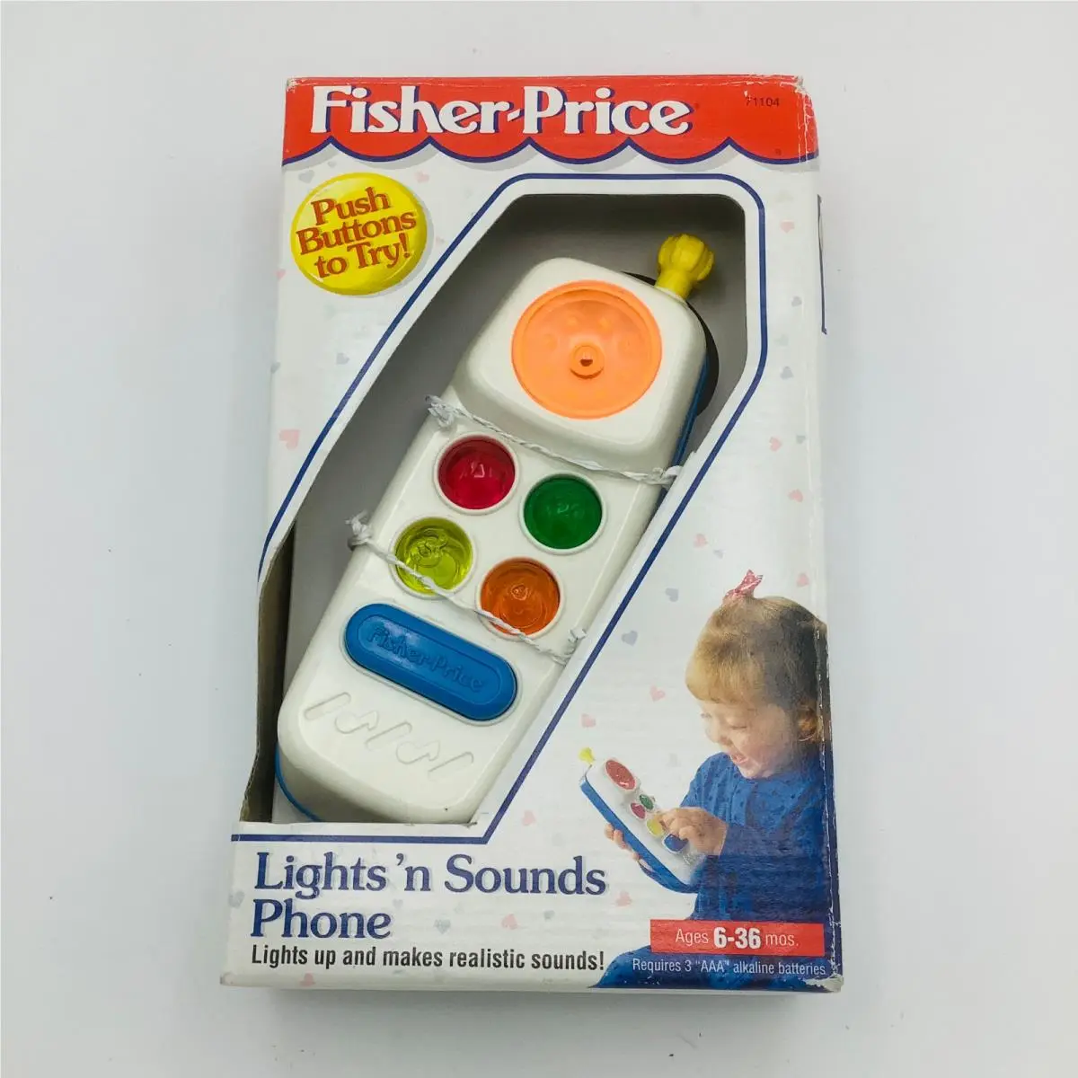 Vintage Rare 1995 Fisher-price Lights `n Sounds Phone Toy Push Buttons