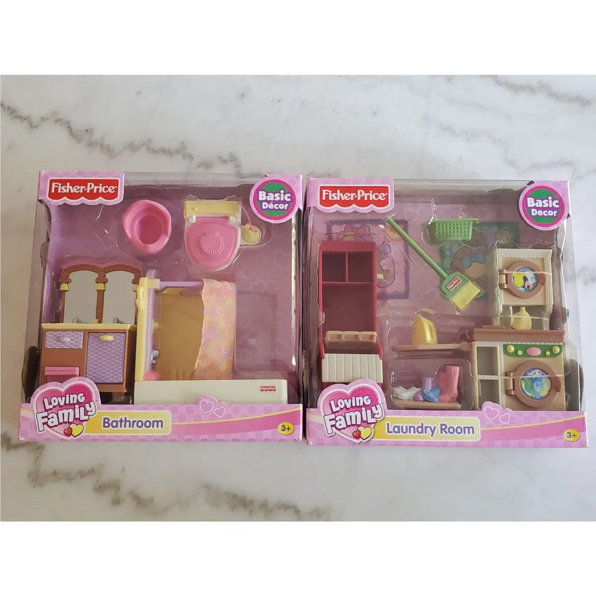 Vintage 2005 Fisher-price Loving Family Laundry Room Bathroom Sets Washer Dryer