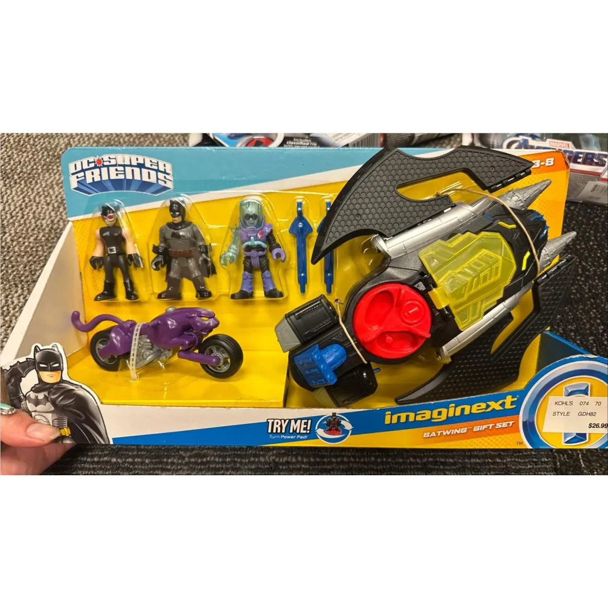 Fisher Price Imaginext Batwing Gift Set Batman Freeze Catwoman Motorcycle